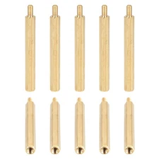 10Pack M3x40x6mm(DxHLxML) Brass Hex Standoff Male to Female Spacer Screw Nuts