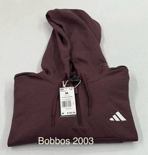 Adidas Women's 1/4 zip Kangaro pocket 3 stripes Hoodie, Aurura Ruby/White, M