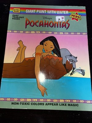 Vintage 1995 Disney s Pocahontas Giant Paint With Water Book Golden Books NEW