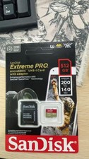 SanDisk Extreme PRO 512GB UHS-I U3 microSDXC 200 MB/s Memory Card w/ SD Adapter