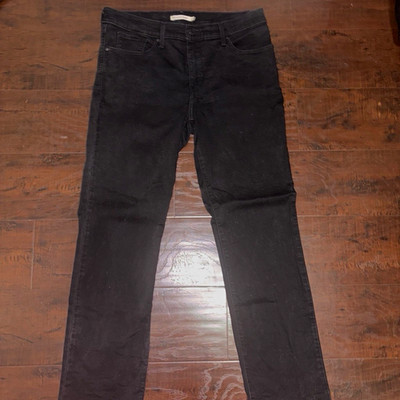 Levi's Women's 700 Series Skinny Slim Fit Black Dark Wash Cotton Jeans
