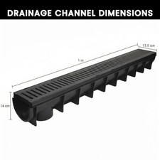 Drain Channel Deep Drainage Plastic PVC Heavy Duty for driveways pools wet room