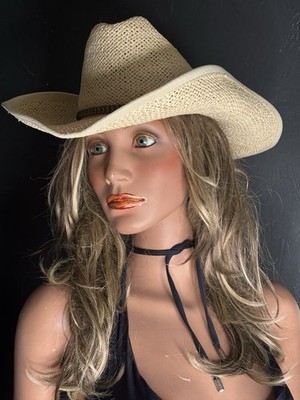 NWT Steve Madden Woven Paper Straw Cowboy/Cowgirl Hat/Beach/Boho/ Western/Rodeo