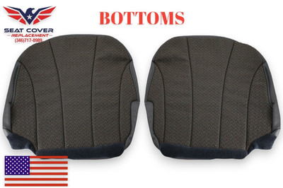 1999 - 2002 Chevy Silverado WT Gray Cloth Driver & Passenger Bottom Seat Covers