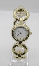 MARC JACOBS GOLD TONE MBM3005 ROUND LINK QUARTZ 23MM WRIST WATCH