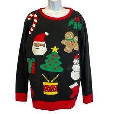 VINTAGE 90s Forum Novelties ALL the Things Ugly Christmas Sweater Size XL