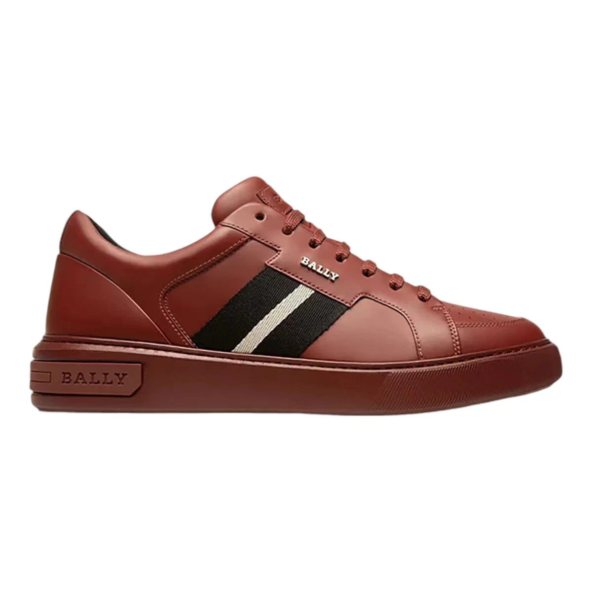 Bally Moony 6239623 Men's Heritage Red Calf Plain Leather Sneakers MSRP $600