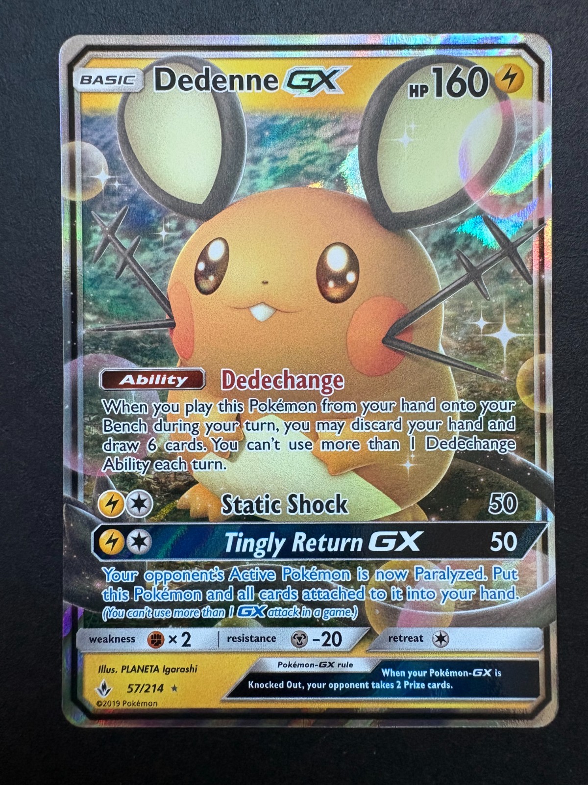 Pokemon Unbroken Bonds: Dedenne GX 57/214 NM