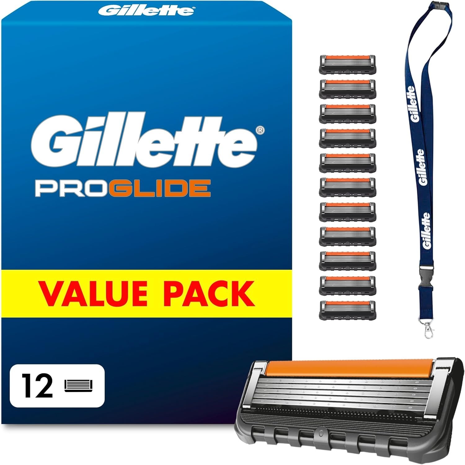 GILLETTE Fusion ProGlide 12 Value Pack NEW & SEALED 100% GENUINE & Key Chain