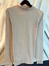 SCOTT BARBER Men’s PIMA COTTON MOCK TURTLENECK Size LARGE Heather Beige SUPERB!