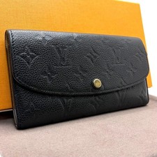 Louis Vuitton Monogram Empreinte Noir Long Wallet Black Pre-owned From Japan