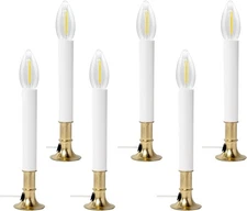 Creative Hobbies® Pack of 6 Electric Window Candle with On/Off Switch, Light... 