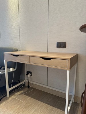 IKEA Desk, white stained/oak effect, ALEX | eBay
