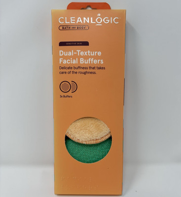 Cleanlogic Dual Texture Facial Buffers 3 Count Exfoliating Face Pads New