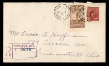 DR WHO 1946 CANADA REGISTERED HAMILTON ONT TO USA M49565