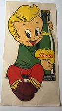 Original 1948 Drink SQUIRT Soda Pop Decal Sticker Window Glass Inside Outside