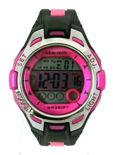Armitron Pro Sport 45/7030 Quartz Digital Women's Watch New Battery Pink & Black
