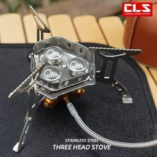 Outdoor Portable Three Head Camping Stove Windproof Burner Picnic Gear
