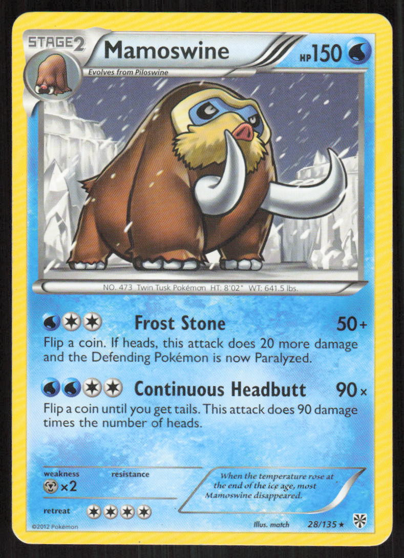 Pokemon TCG Plasma Storm #28/135 Mamoswine MP
