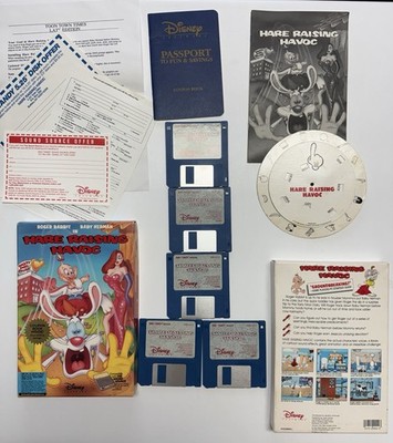 Roger Rabbit Hare Raising Havoc IBM PC Big Box CIB Disks Spinner