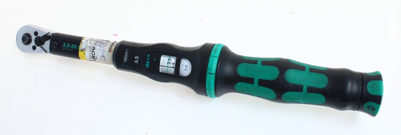Wera Click Torque A 5 Adjustable Torque Wrench, 1/4"" Square Drive, 2.5 - 25 Nm