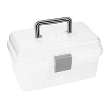 10-Inch 2 Layers Clear Plastic Craft Organizer Box Storage Container for