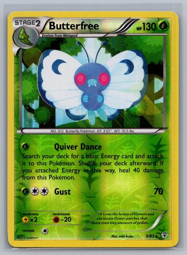 Butterfree 5/83 Rare Generations Pokemon Reverse Holo Near Mint