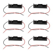 6Pcs Wired Connector 1.5V AAA Battery Holder Plastic Case Storage Box Black R8J4