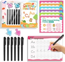 Large Magic Grooved Writing Practice, Grooved Handwriting Practice for Kids,Reus