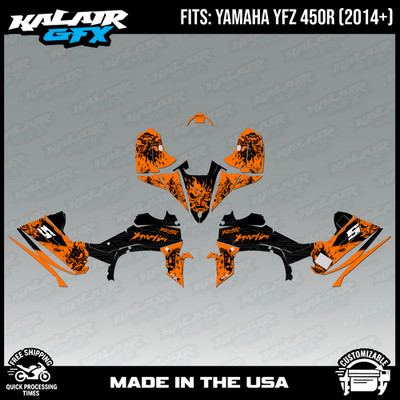 Graphics Kit for YAMAHA YFZ450 YFZ450R (2014+) NightCity Series - Orange