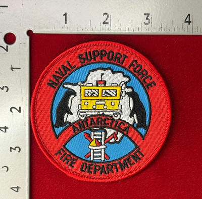 ''NAVAL SUPPORT FORCE ANTARCTICA FIRE DEPT'' EMBROIDERED PATCH, (NEW)