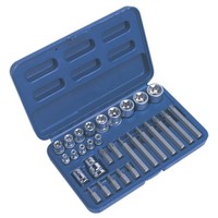 Sealey Torx-Stern Buchse & Bit Set 30Pc 0.6Cm,1Cm & 1.3Cmsq Drive AK619