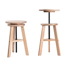 48-65cm Höhenverstellbarer Hocker aus Holz, Buchenholz, Künstlerhocker für Zeich
