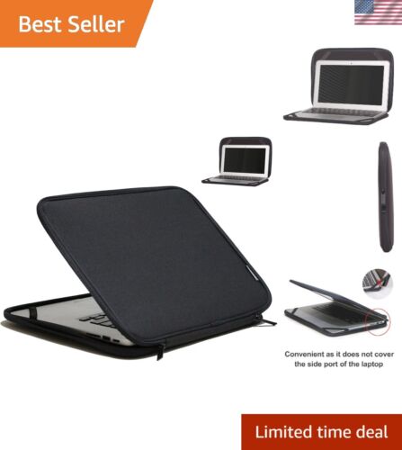 13.3 Inch Slim Laptop Sleeve – Lightweight Foldable Black Case for Protection