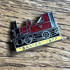 Vintage Pin Badge 1877 FLETCHER JENKINS 0-4-0T BEXTER STEAM ENGINE LOCOMOTIVE