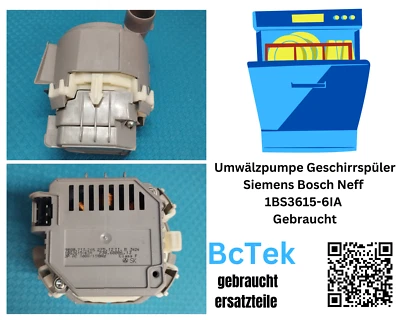 Umwälzpumpe Geschirrspüler Siemens Bosch Neff 1BS3615-6IA Gebraucht - Bild 1 von 4