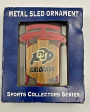 Colorado University Holiday Hanging Ornament Topperscot Red Metal Sled Buffalo