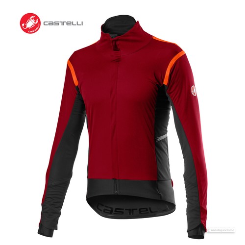 NUOVO Castelli Alpha ROS 2 Vento/Pioggia Giacca invernale ciclismo termica:  Pro Rosso | eBay