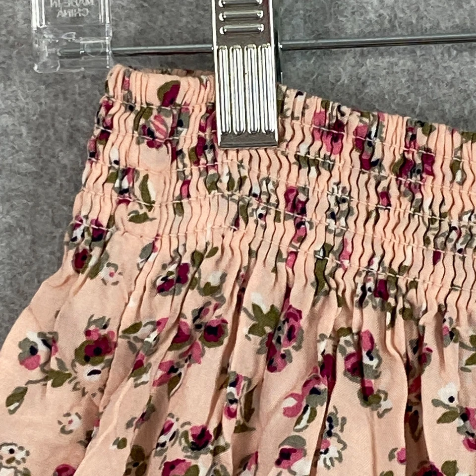 Falda Abercrombie Niños Niñas XL/16 Rosa Floral Tirar de Cintura Calada Viscosa Foto 2 de 4