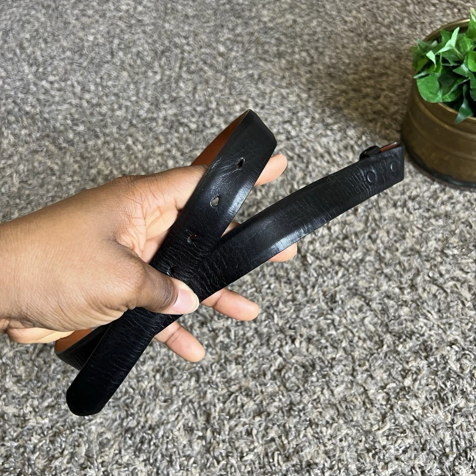 Correa de cinturón de cuero italiano negro Robert Lee Morris RLM talla M (31-35”) cintura Foto 4 de 4