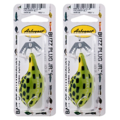 buzz plug jr fishing lure Arbogast Buzz Plug Jr - Green Frog White Belly - Topwater Lure NIP (Lot  of2) C28