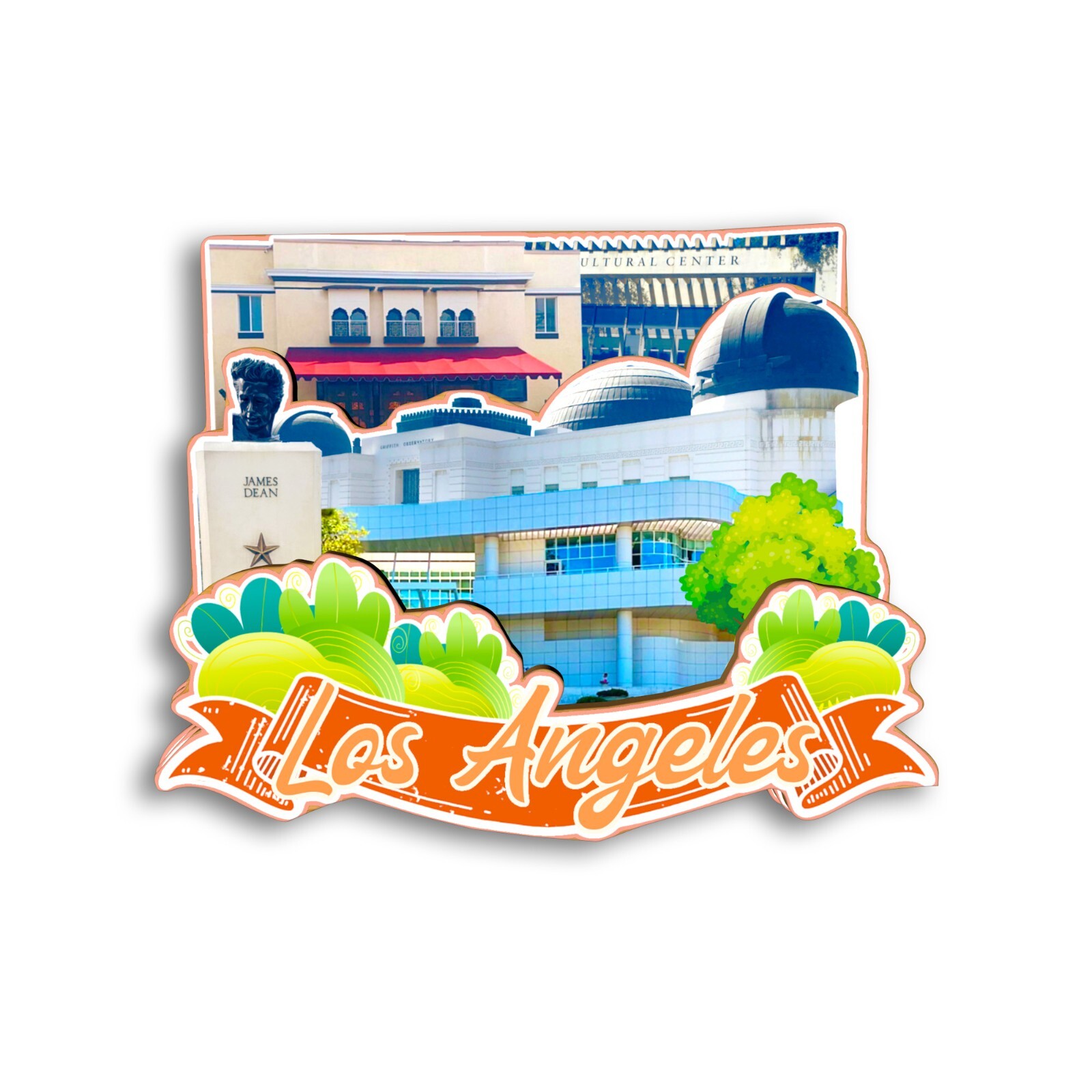 Los Angeles California USA Refrigerator magnet 3D travel souvenirs wood craft