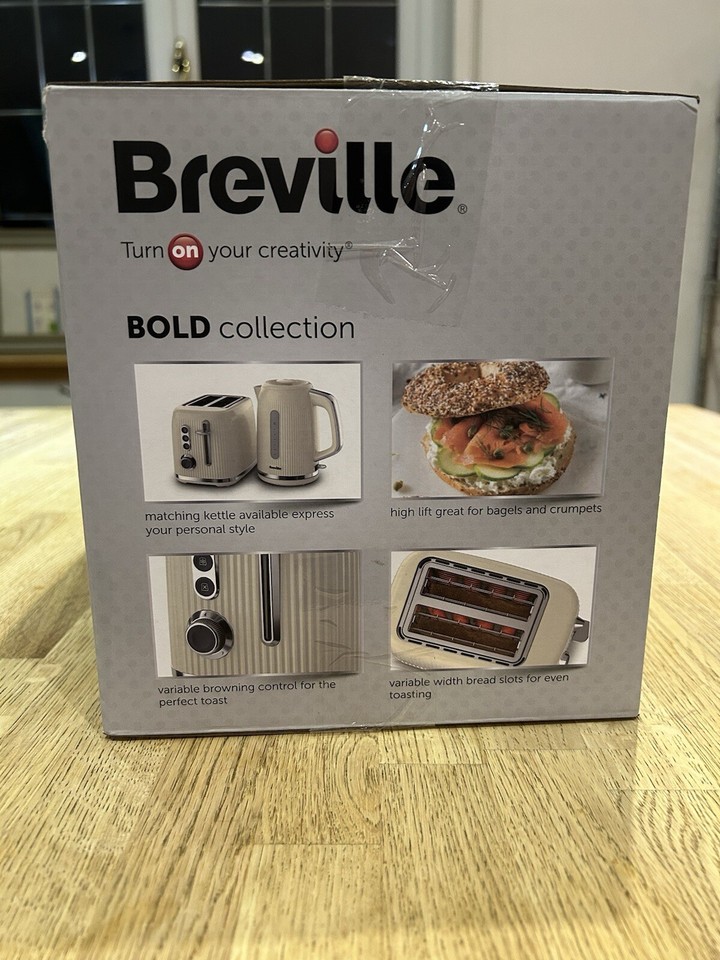Breville VTR003 Bold 2 Slice Toaster Cream and Silver 5060569673522