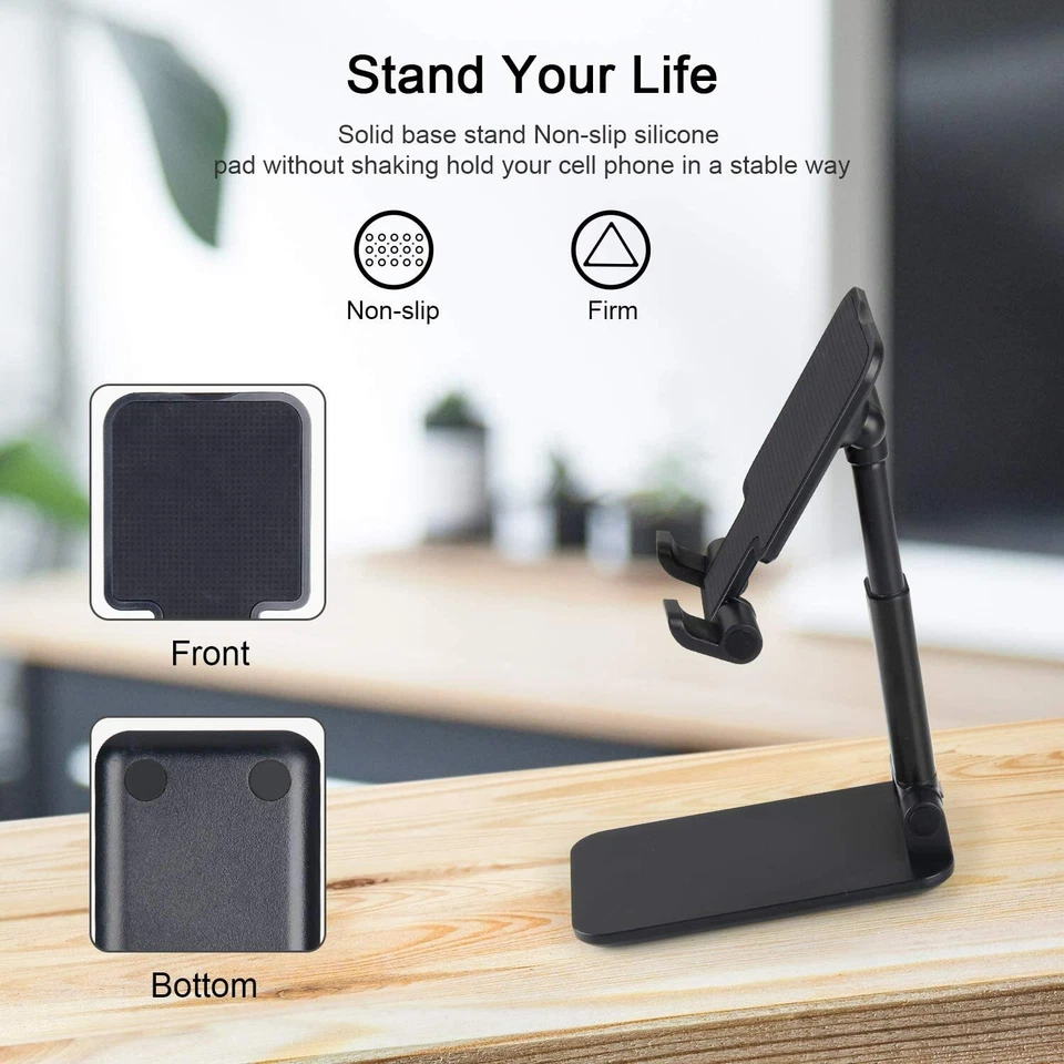 Adjustable Cell Phone Stand Holder Desk Dock Mount For iPad iPhone Kindle Tablet - Image 4 of 4