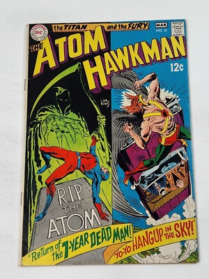The Atom and Hawkman 41 Joe Kubert Cover DC Comics Silver Age 1969