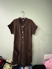 APT.9 CLASSIC WORK CASUAL PARTY RICH BROWN SOFT KNIT COMFY FALL SWEATER DRESS M