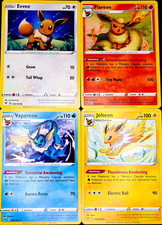 Eevee Flareon Jolteon Vaporeon, EEVEELUTION, Vivid Voltage, Pokemon Card Set, NM