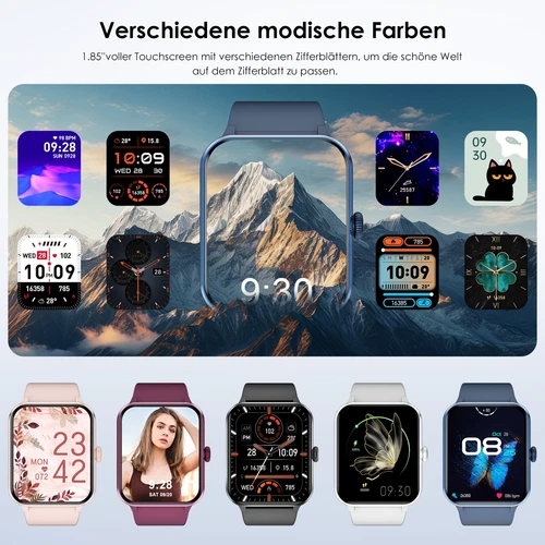 Smartwatch Herren Damen Fitnessuhr Armbanduhr mit Pulsmesser Schrittzähler Uhr - Bild 7 von 13