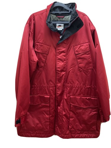 Red Nike Parka Nylon Jacket 