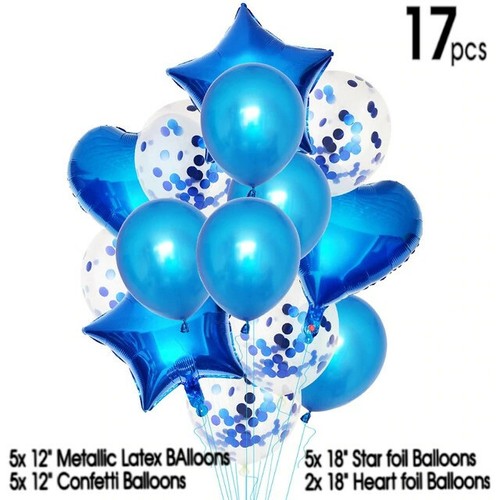 17 Pcs Latex PLAIN BALOON BALLONS helium BALLOONS Quality Party Birthday Wedding - Picture 10 of 15
